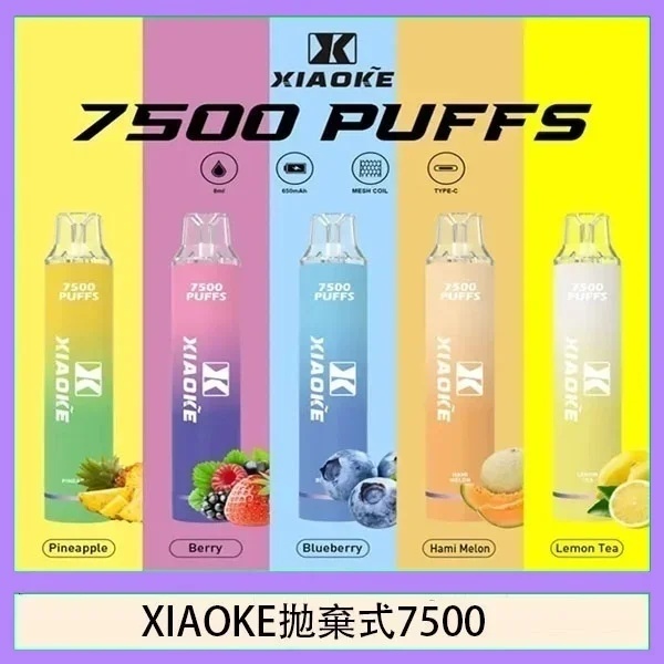 XIAOKE 梟客拋棄式電子煙7500口｜一次性可充電・發光設計・現貨  10/